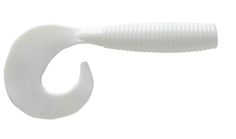 P-Line Striper Worm Tails 6" 6pk White