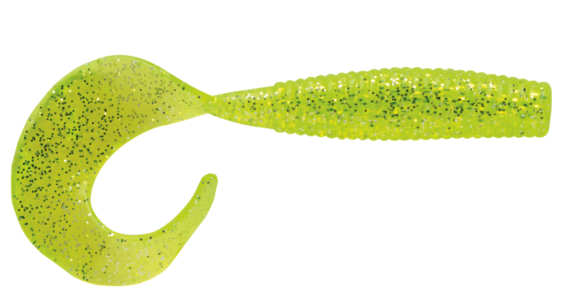 P-Line Striper Worm Tails 6" 6pk Chartreuse