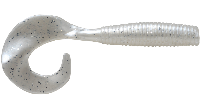 P-Line Striper Worm Tails 6" 6pk Pearl