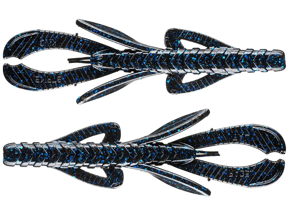 Strike King Rage Hawg 4" Black Blue Flake