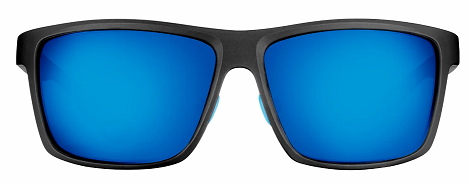 Flying Fisherman Kingfisher Floating Sunglasses Matte Black / Smoke Blue Mirror