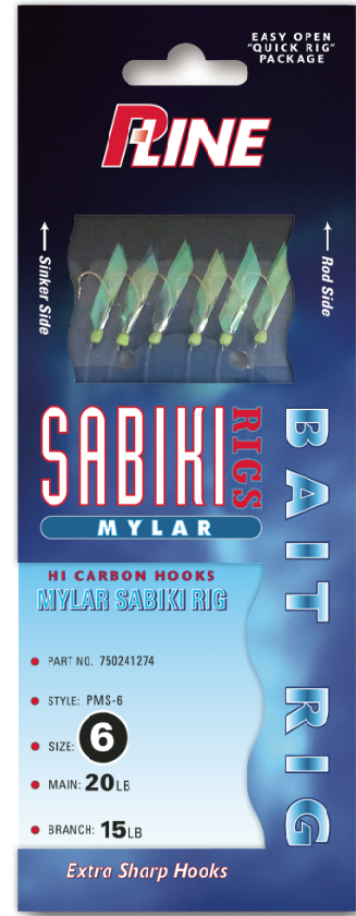 P-Line Sabiki Rigs/Mylar Size 2