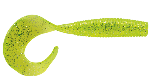 P-Line Striper Worm Tails 6" 6pk Chartreuse