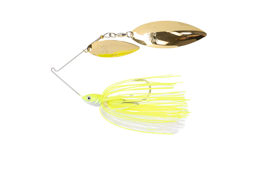 Nichols Dirty Flake Spinnerbait, White and Chartreuse, 1/2oz