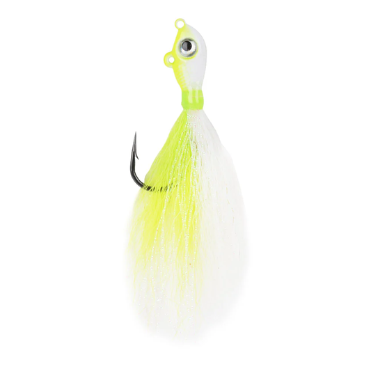 Mustad Big Eye Bucktail 3/8oz Chartreuse/ White