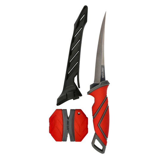 Eagle Claw Tool Fillet Knife-Soft Handle w/Sheath and Sharpner
