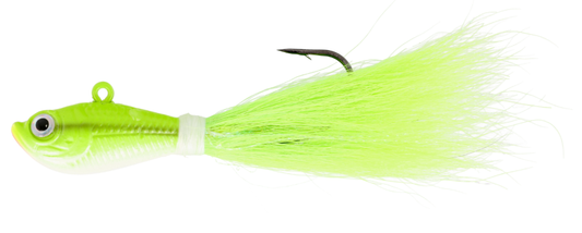 Lazer Sharp Fish Head Bucktail Jig Crazy Chartreuse - 3/4oz. - sz. 3/0