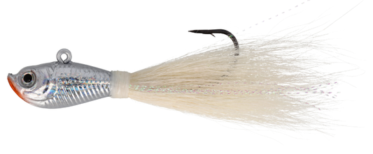Lazer Sharp Fish Head Bucktail Jig White - 1oz. - sz. 5/0