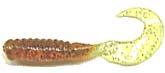 Action Bait 3in Curly Grubs 20pk Pumpkin Chartreuse Tail
