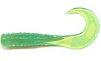Action Bait 3in Curly Grubs 20pk Lime Chartreuse