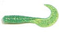 Action Bait 3in Curly Grubs 20pk Lime Chartreuse Glitter
