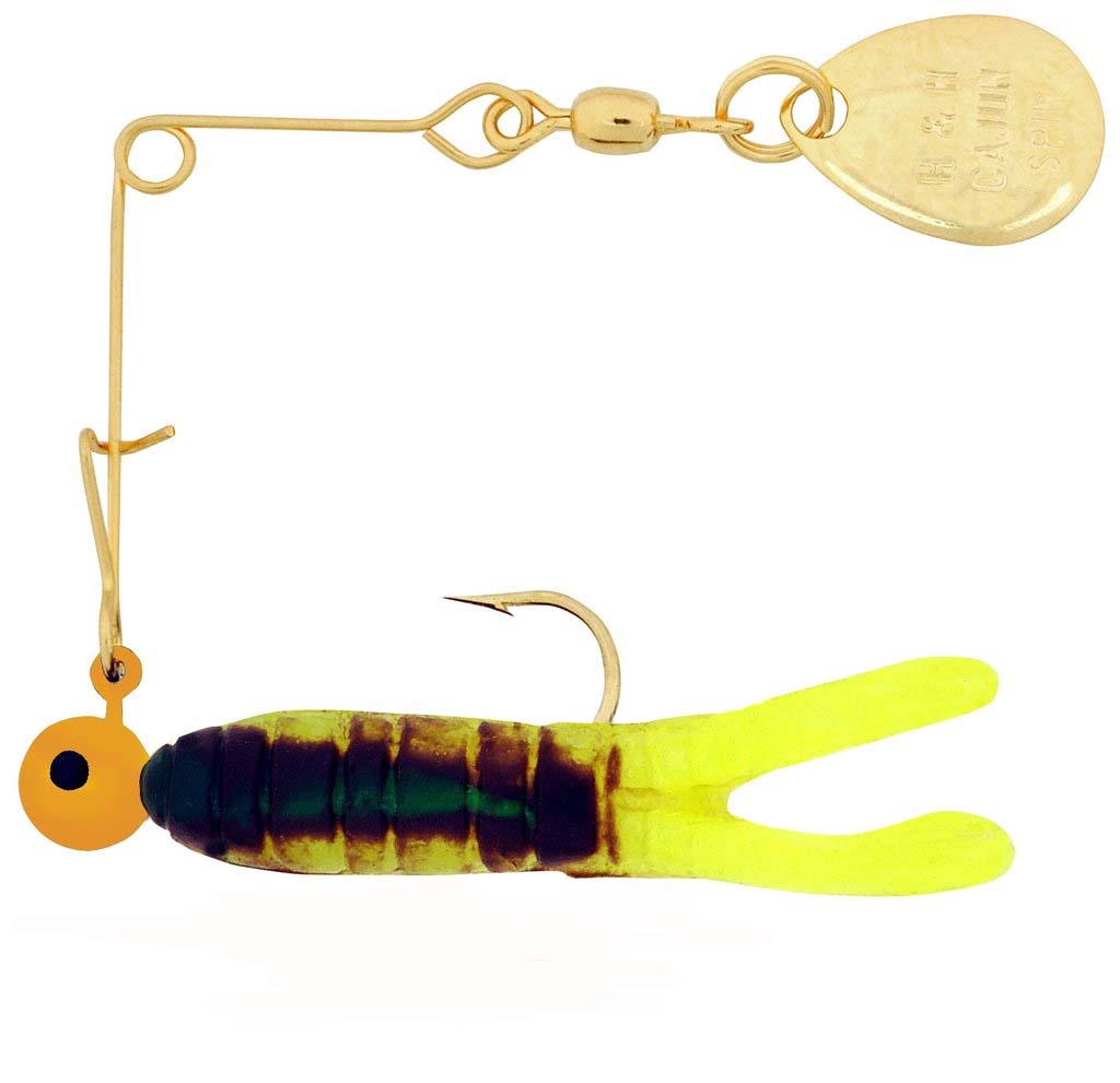 H&H Cajun Grub Spin 1/8 Gold-ChartreuseCraw