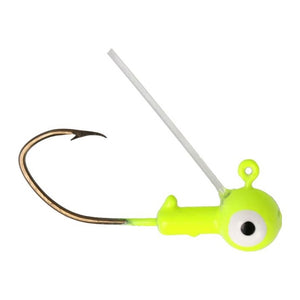 Eagle Claw Pro-V Weedless Ball Jig Head 1/8 6ct Chartreuse