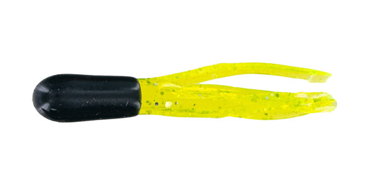 Big Bite Crappie Tubes 1.5in 10ct Black/Chartreuse Sparkle