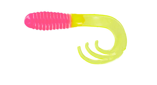 Big Bite Triple Tip Grub 2in 10ct Bubblegum Chartreuse