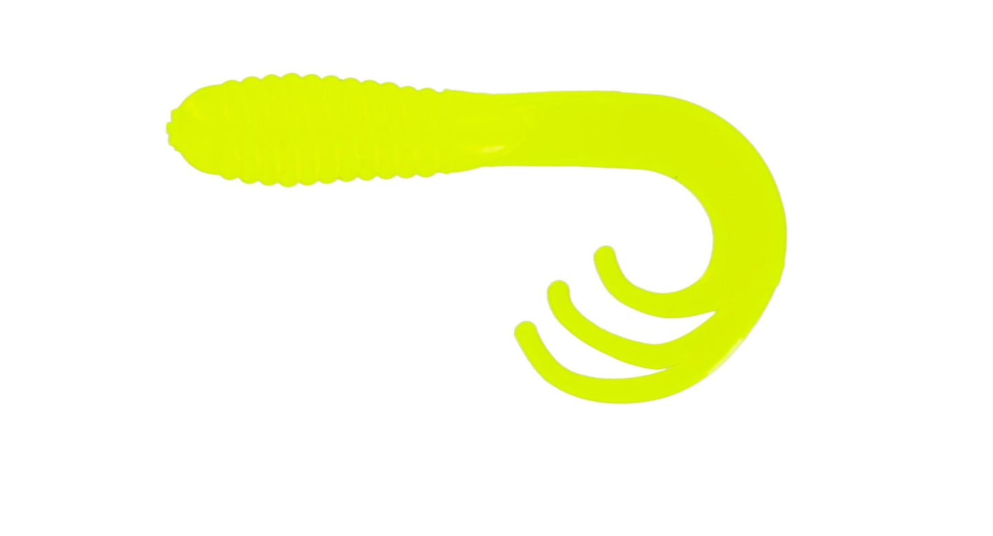 Big Bite Triple Tip Grub 2in 10ct Opaque Chartreuse