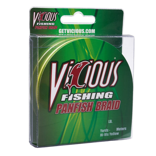Vicious Panfish Braided Line HiVis Yellow 150yd 5lb