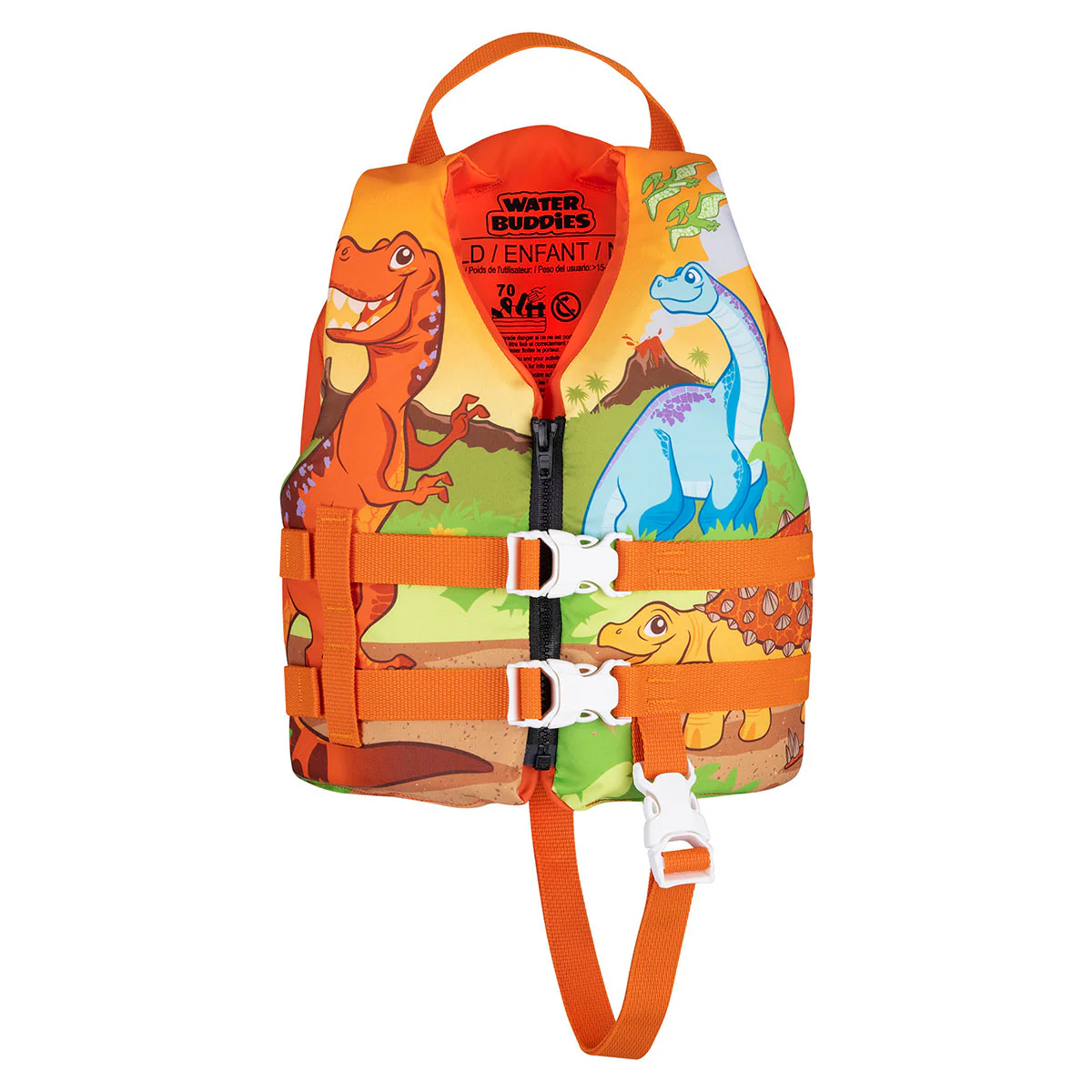 Onyx Water Buddies Child  Life Jacket. Dinosaur. Fits 33-55 lbs