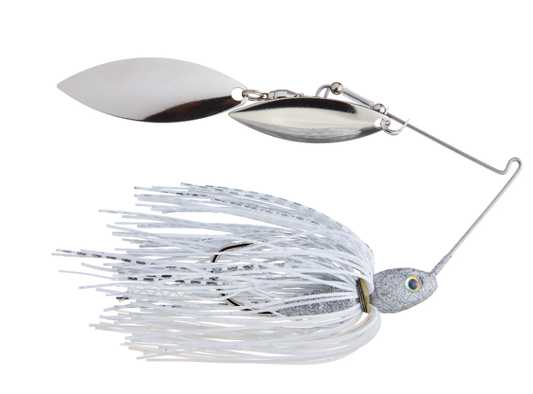 Strike King Tour Grade Compact Spinnerbait 1/2 oz (Willow/Willow) - White/Silver