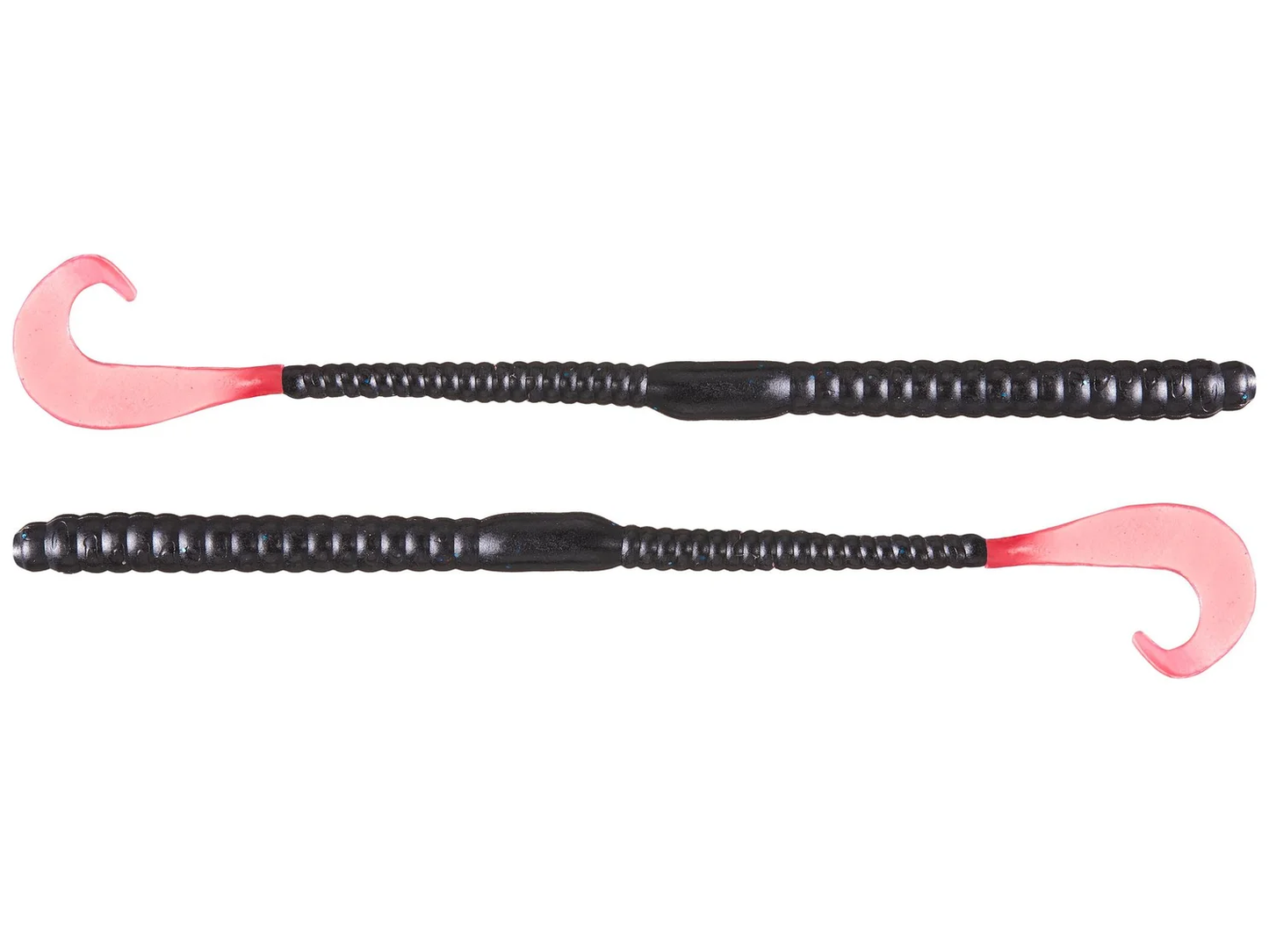 Head Hunter Curly Tail Worms 6" 12ct Black Fire Tail