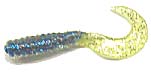 Action Bait 3" Curly Grubs 25pk Firecracker Chartreuse Tail