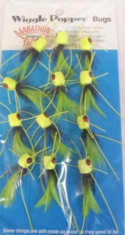 Betts Wiggle Popper Chartreuse/Black Size 10 12/card