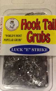 Luckie Strike Curl Tail Grub 3" 10ct Smoke Glitter