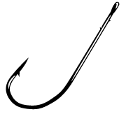 Gamakatsu Worm Hook Black Size 4/0 5ct