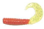 Action Bait 3" Curly Grubs 25pk Red Chartreuse Glitter