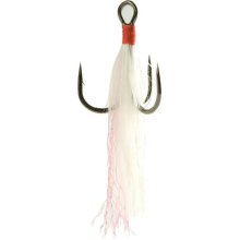 Gamakatsu Treble Hook Feathered White/Red Size 2 2ct