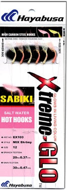 Hayabusa Sabiki Rig Mix Shrimp Glow 6-Hook Size 4/6