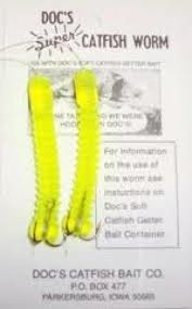 Doc's Dip Bait Worms 2ct Chartreuse