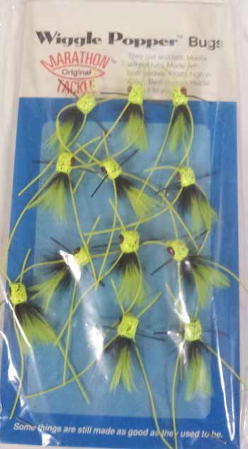 Betts Wiggle Popper Chartreuse Speckle Size 10 12/card