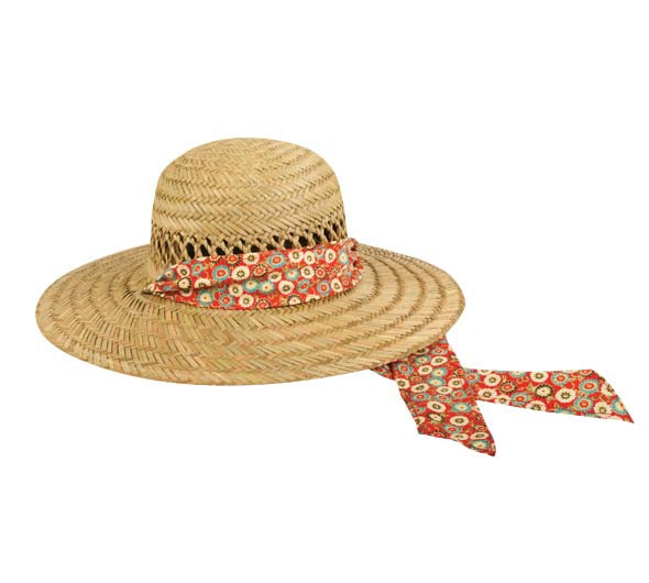 Outdoor Cap Ladies Straw Hat - Natural Red Band