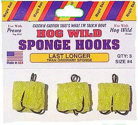 Magic Bait Hog Wild Sponge Hooks Size 4 3ct