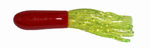 Big Bite Crappie Tubes 1.5" 10ct Red/Chartreuse Sparkle