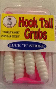 Luckie Strike Curl Tail Grub 3" 10ct White/Fire