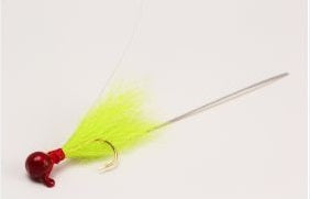 Slater Thread Neck Jig 1/32 Red/Red/Chartreuse #6 Hook 3pk